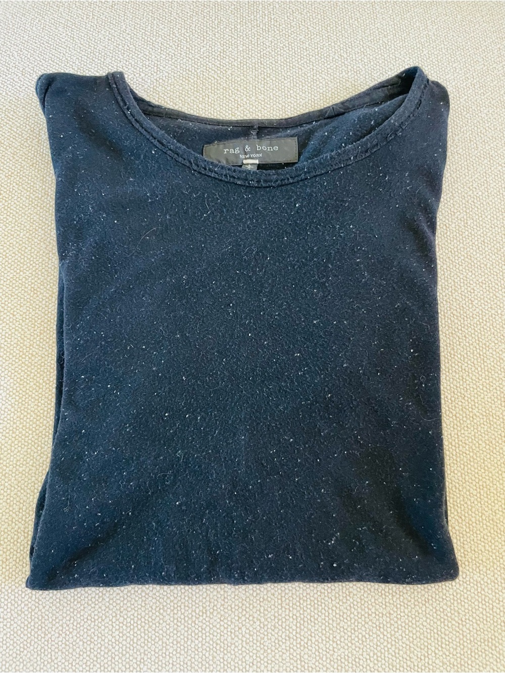 rag & bone Black Speckled Short Sleeve Tee